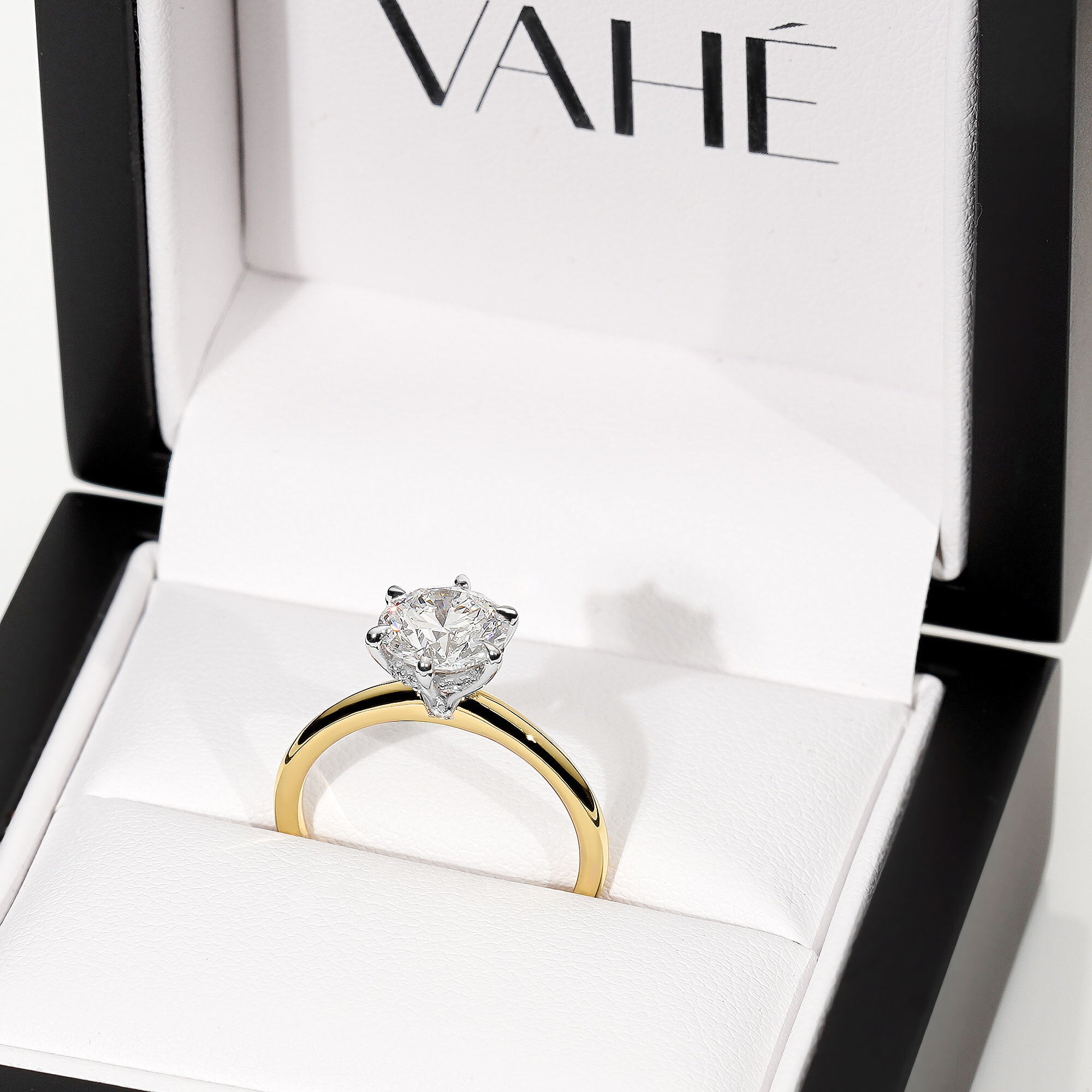 TIFFANY | Hidden Halo Round Brilliant Diamond Ring in 18ct Yellow & White Gold – in gift box