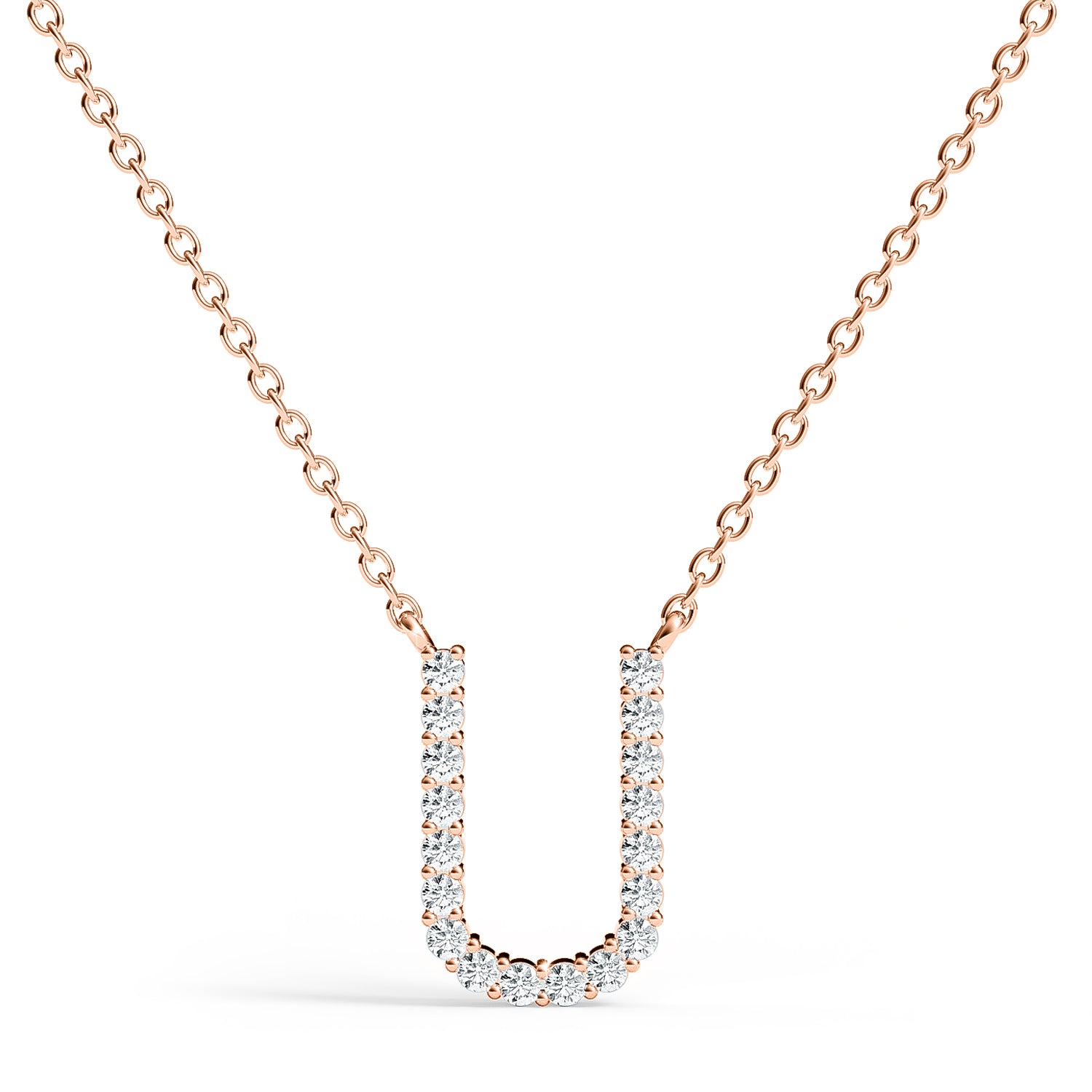 PENELOPE | Diamond Letter Pendant in 9ct Rose Gold (A-Z)