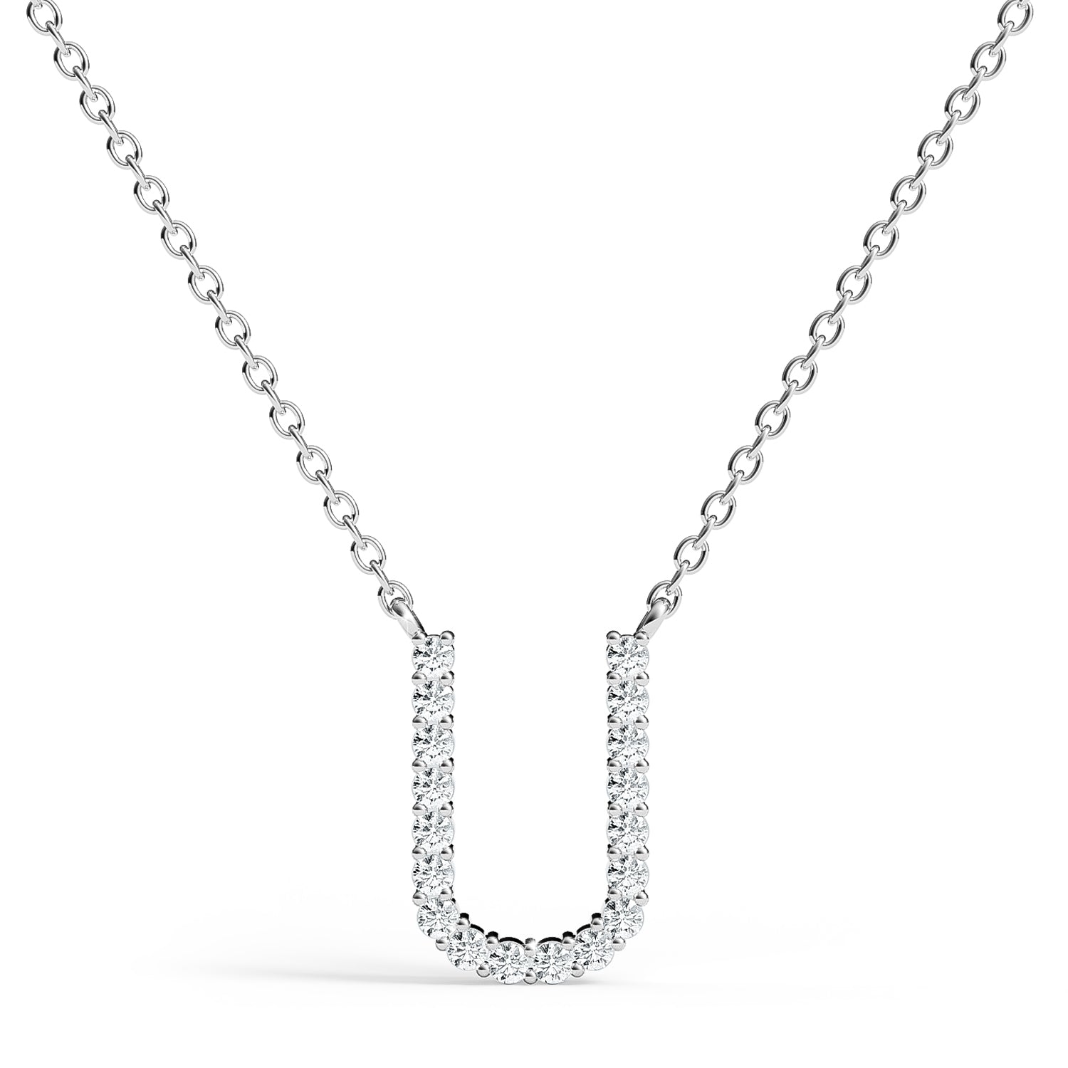 PENELOPE | Diamond Letter Pendant in 9ct White Gold (A-Z)