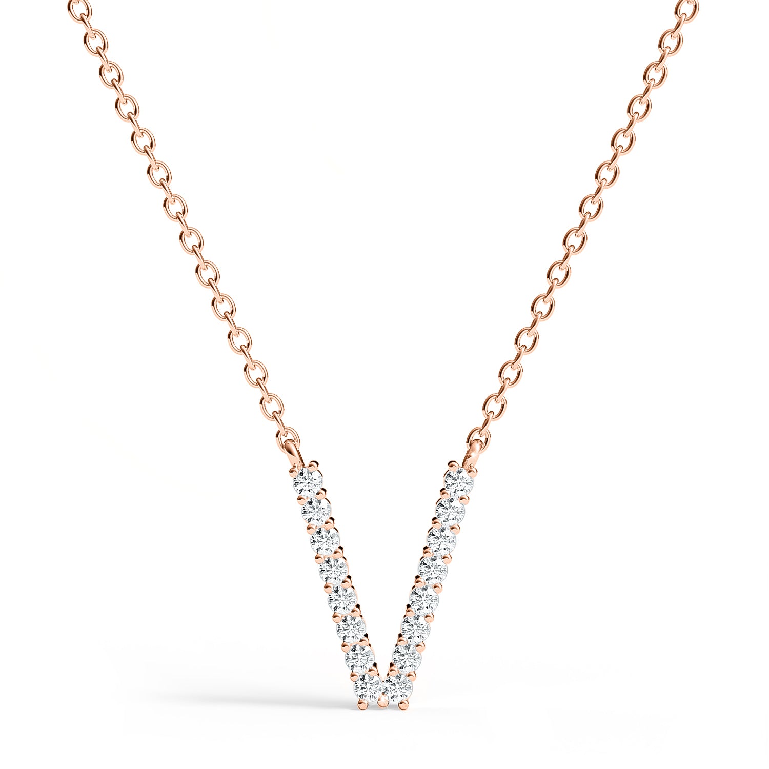 PENELOPE | Diamond Letter Pendant in 9ct Rose Gold (A-Z)