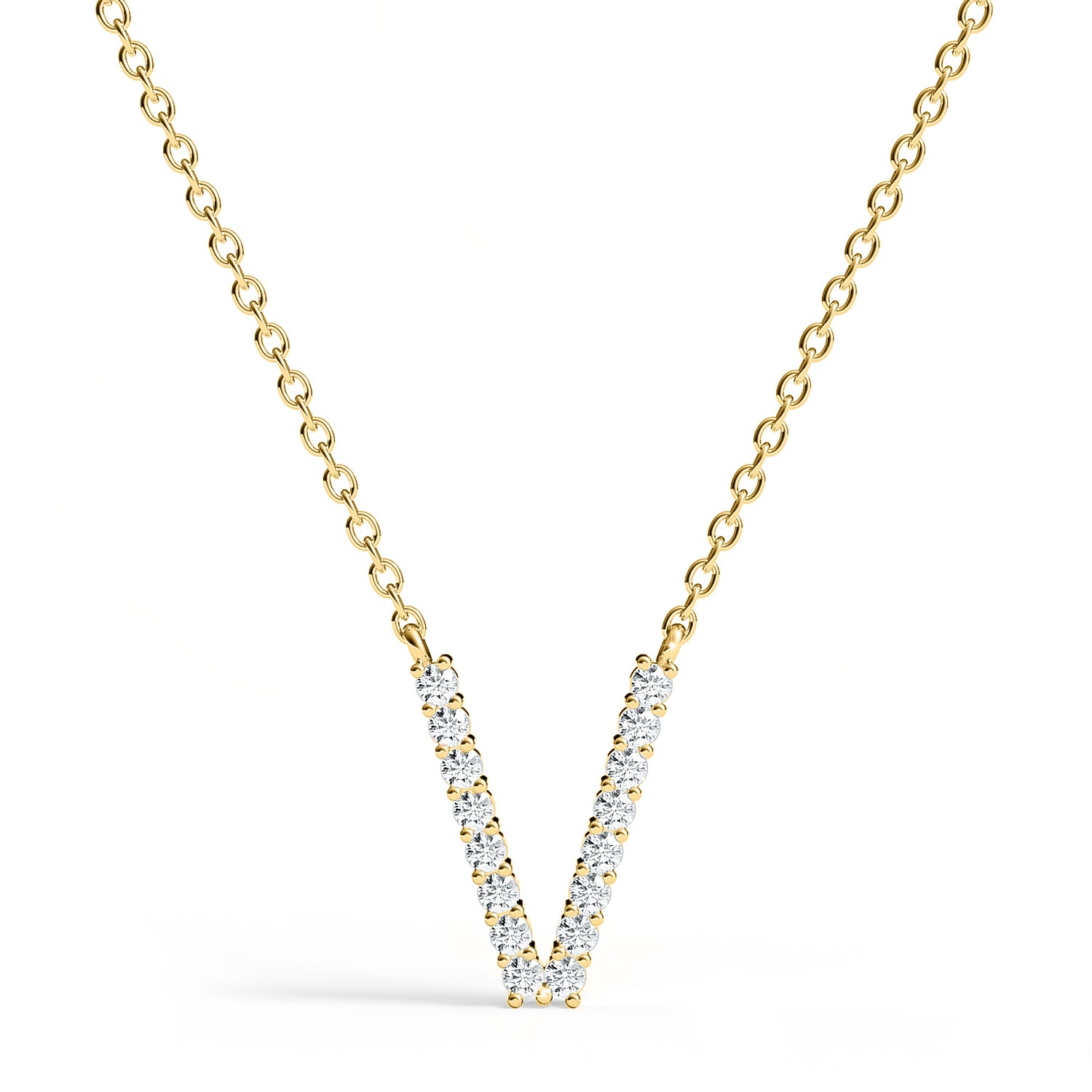 PENELOPE | Diamond Letter Pendant in 9ct Yellow Gold (A-Z)