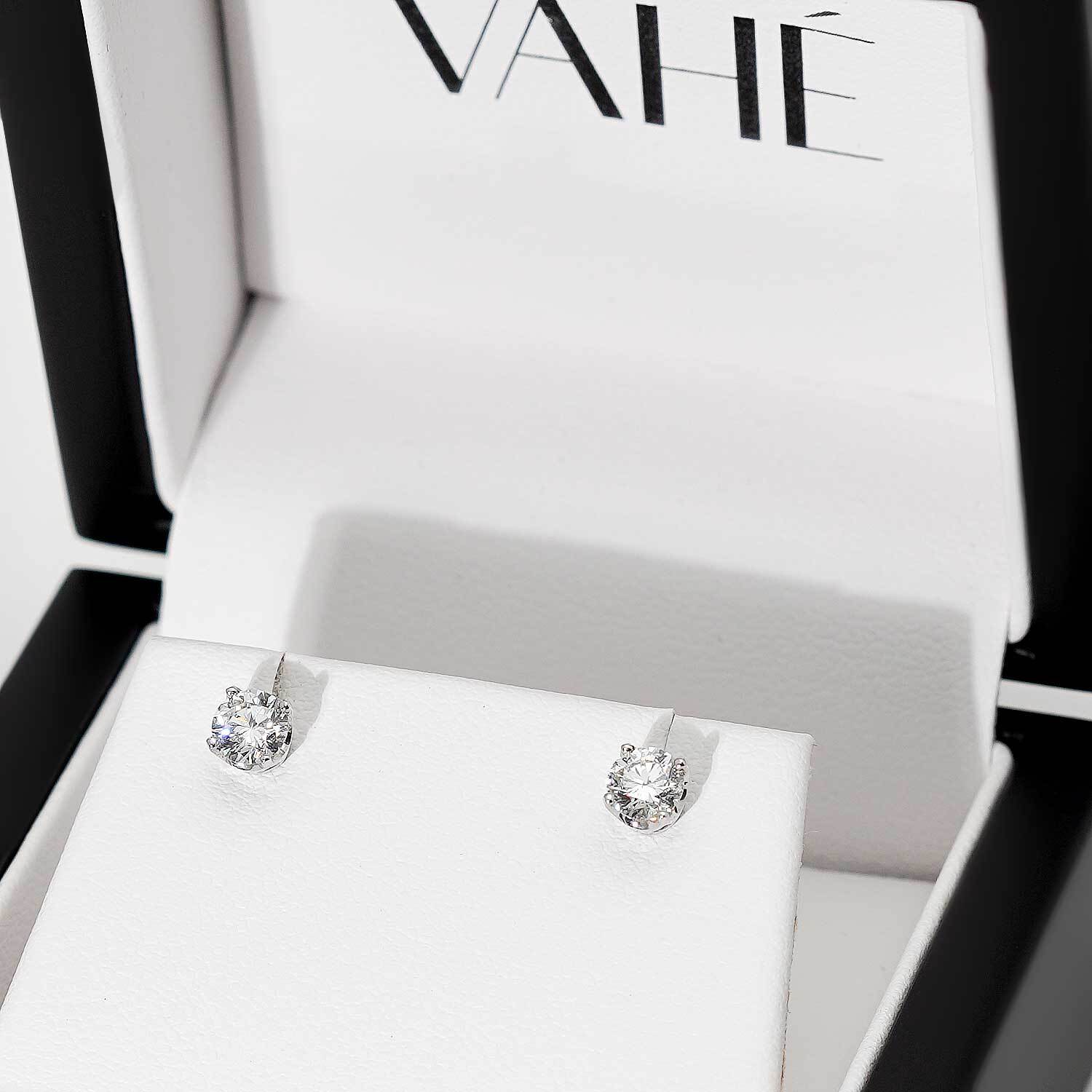 ASHER | Round Brilliant Diamond Studs in White Gold (0.20ct - 1.00ct tw.)
