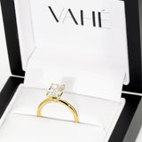 KAYLA | Classic Solitaire Cushion Cut Diamond Ring in Yellow Gold