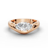 WILLOW east-west marquise diamond ring in rose gold, front view