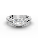 WILLOW east-west marquise diamond ring in white gold, front view
