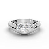 WILLOW east-west marquise diamond ring in white gold, front view