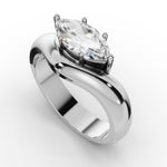 WILLOW east-west marquise diamond ring in white gold, top down view