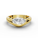 WILLOW east-west marquise diamond ring in yellow gold, front view