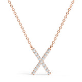 PENELOPE | Diamond Letter Pendant in 9ct Rose Gold (A-Z)