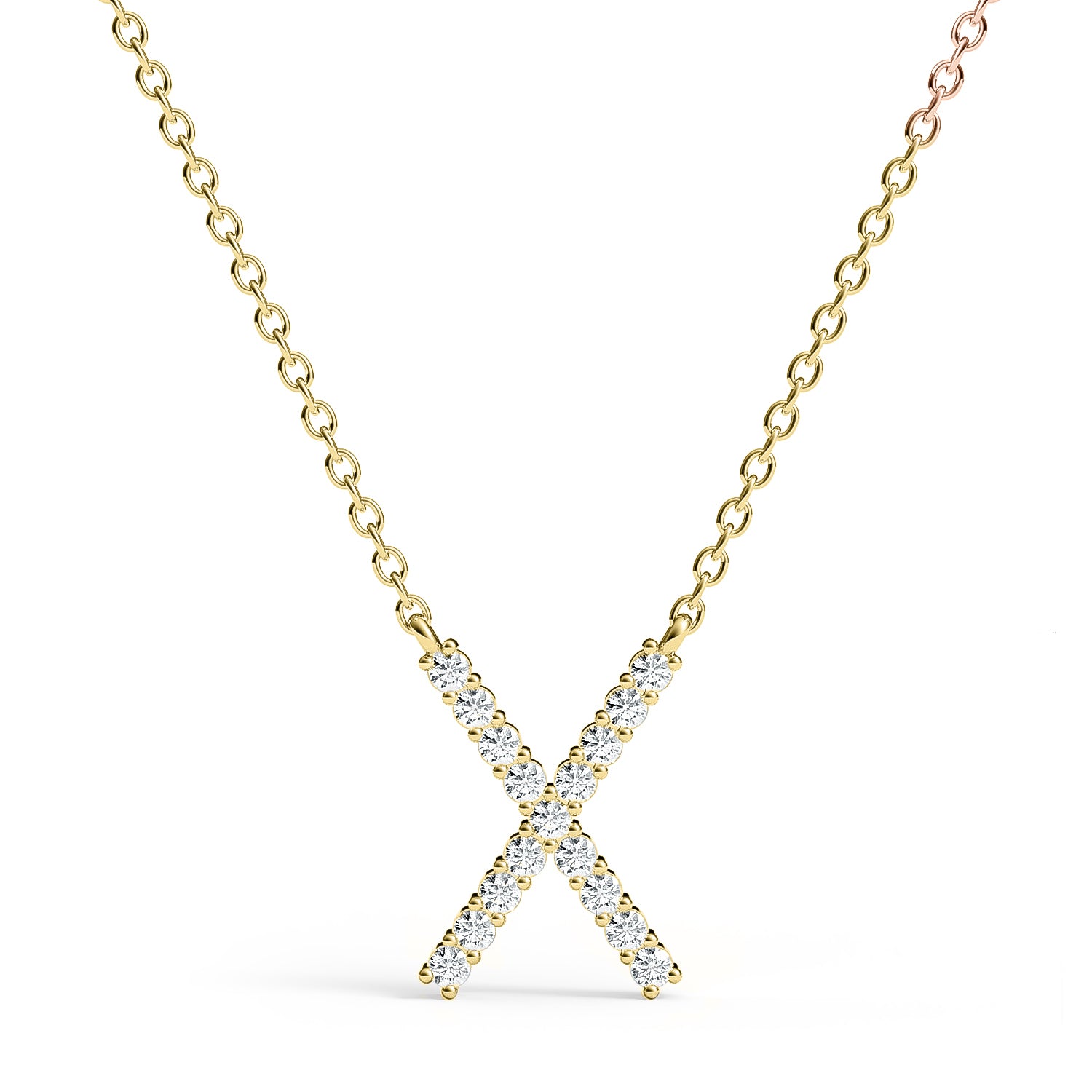PENELOPE | Diamond Letter Pendant in 9ct Yellow Gold (A-Z)