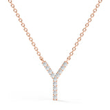 PENELOPE | Diamond Letter Pendant in 9ct Rose Gold (A-Z)