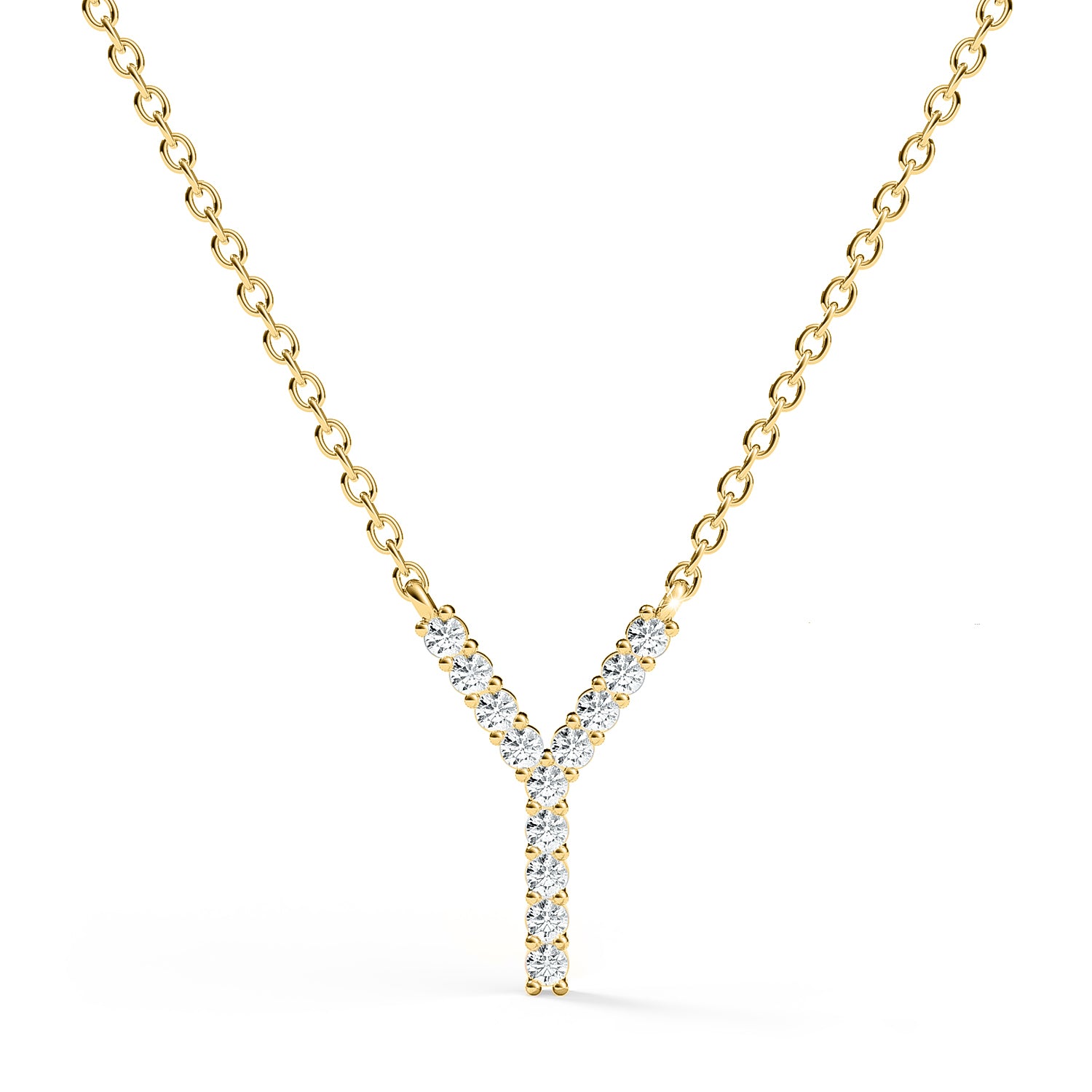 PENELOPE | Diamond Letter Pendant in 9ct Yellow Gold (A-Z)