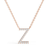PENELOPE | Diamond Letter Pendant in 9ct Rose Gold (A-Z)