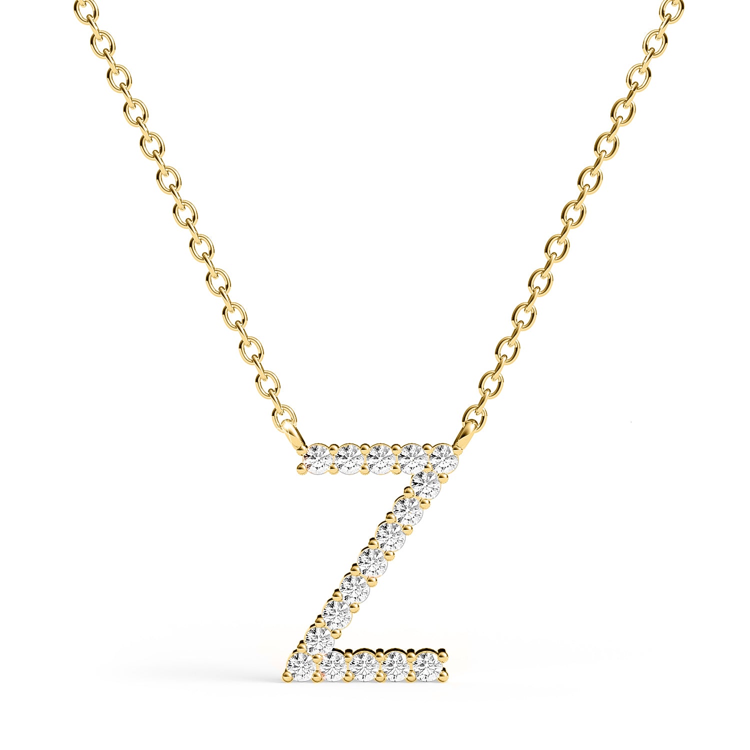 PENELOPE | Diamond Letter Pendant in 9ct Yellow Gold (A-Z)