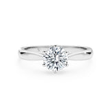 ZIA | Six Claw Solitaire Round Brilliant Diamond Ring in Platinum