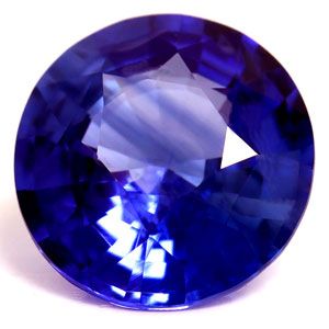 1.73 Carat Round  Cut Blue Sapphire