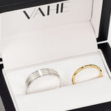 JACKSON | Brushed Inlay Ring & LILY | Classic Quarter Domed Ring