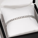 ARIEL | Klassisches Tennisarmband mit rundem Brillantdiamanten und vier Krappen aus 18 Karat Weißgold (3,00 Karat – 29,00 Karat)