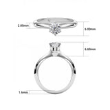 ABI | Six Claw Solitaire Round Brilliant Diamond Ring in Platinum