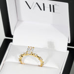 CUSTOM | Oval Shape Solitaire with Diamond Accents in 18ct Yellow Gold – in gift box