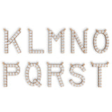 PENELOPE diamond initial pendants, letters K to T, rose gold (available A–Z)