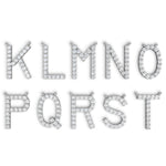 PENELOPE diamond initial pendants, letters K to T, white gold (available A–Z)