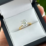 TIFFANY | Hidden Halo Oval Shape Diamond Ring in Yellow & White Gold