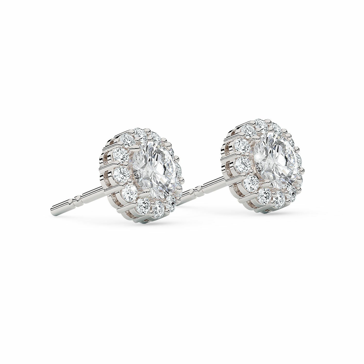 Halo diamond sale earrings studs