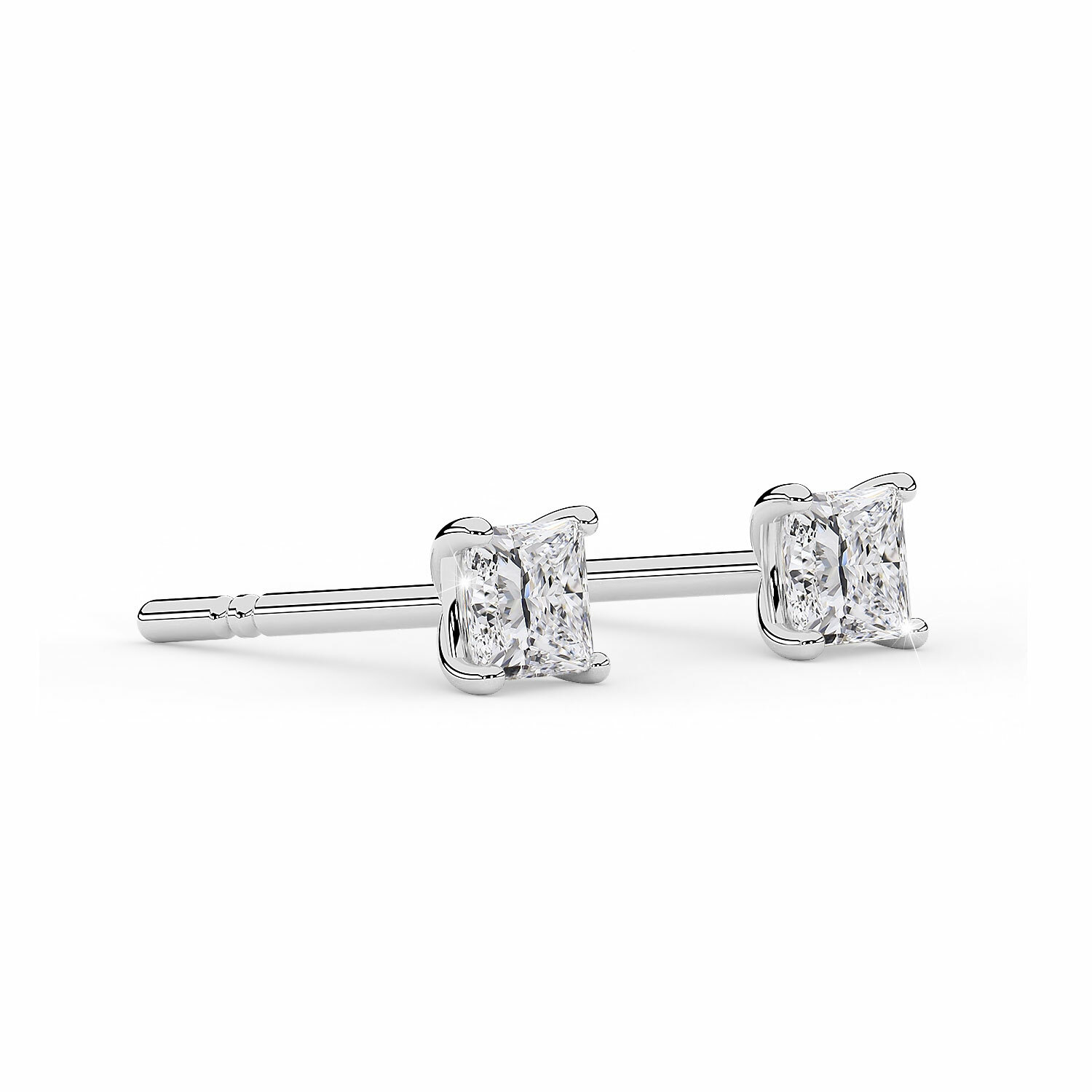 1 carat princess cut 2024 diamond stud earrings